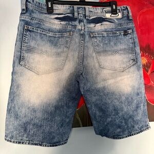 Buffalo David Bitton Evan-X Denim Jean Shorts Mens 36 Bleached Distressed